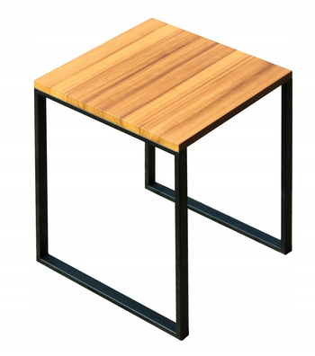 Stolik drewniany blat Iroko industrialny 60x60x75